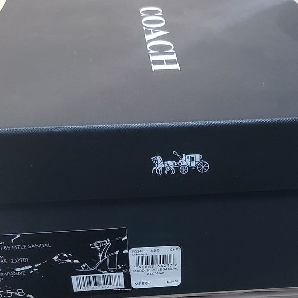 NIB Coach Gold high heeled Sandals - Picture 3 of 10